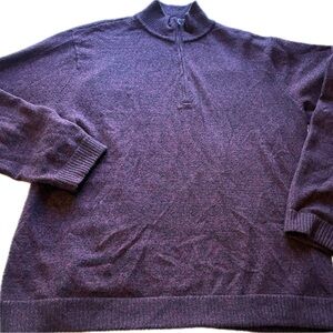 Patagonia Lambswool Quarter Zip Sweater Mens XL Burgundy
